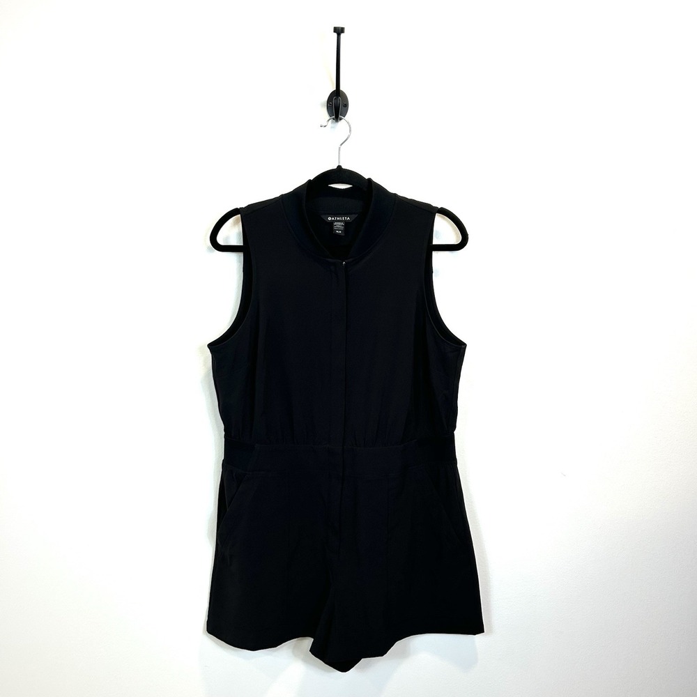 Athleta 14P 14 Petite Brooklyn Utility Romper Black 824828